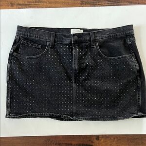 Universal Thread Black Studded Denim Skirt